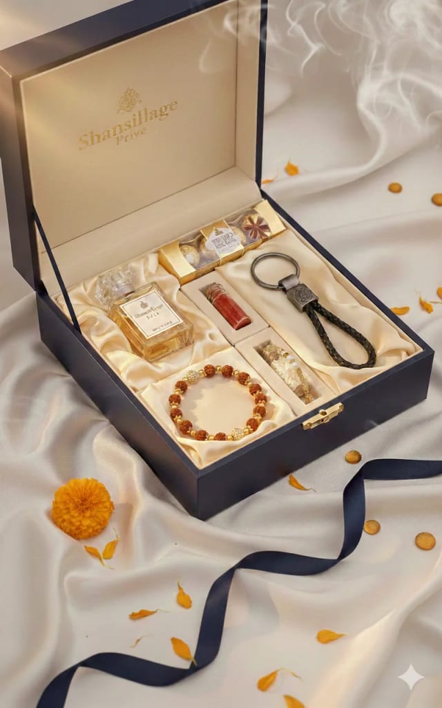 Shansillage Privé luxury gift box packaging with premium finishing and gold accents