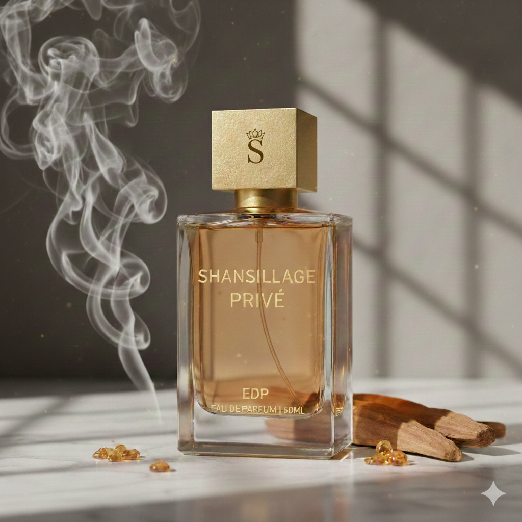 Shansillage Privé bottle detail showcasing premium craftsmanship and 18% oil concentration formulation