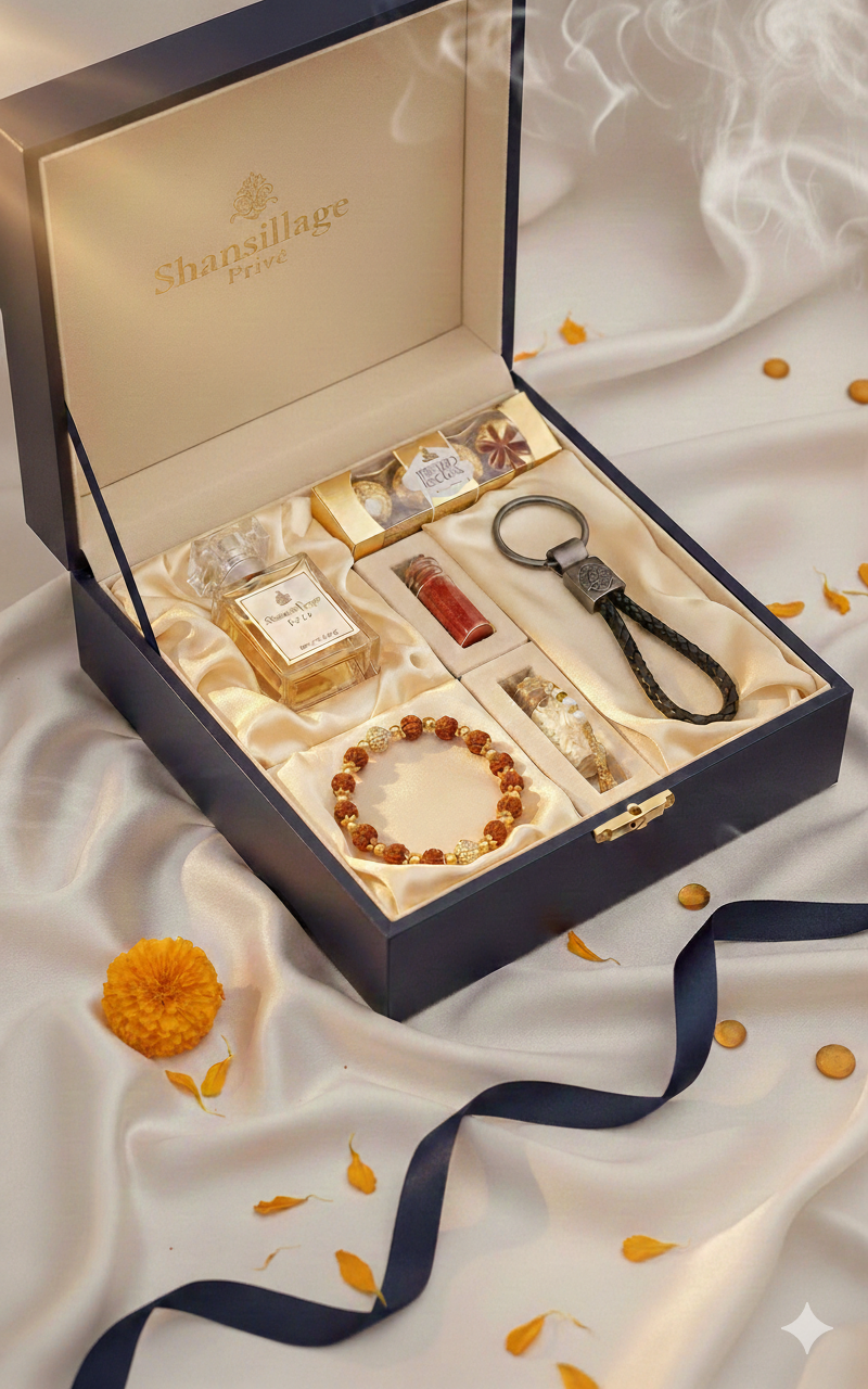 Shansillage Privé luxury gift box packaging with premium finishing and gold accents